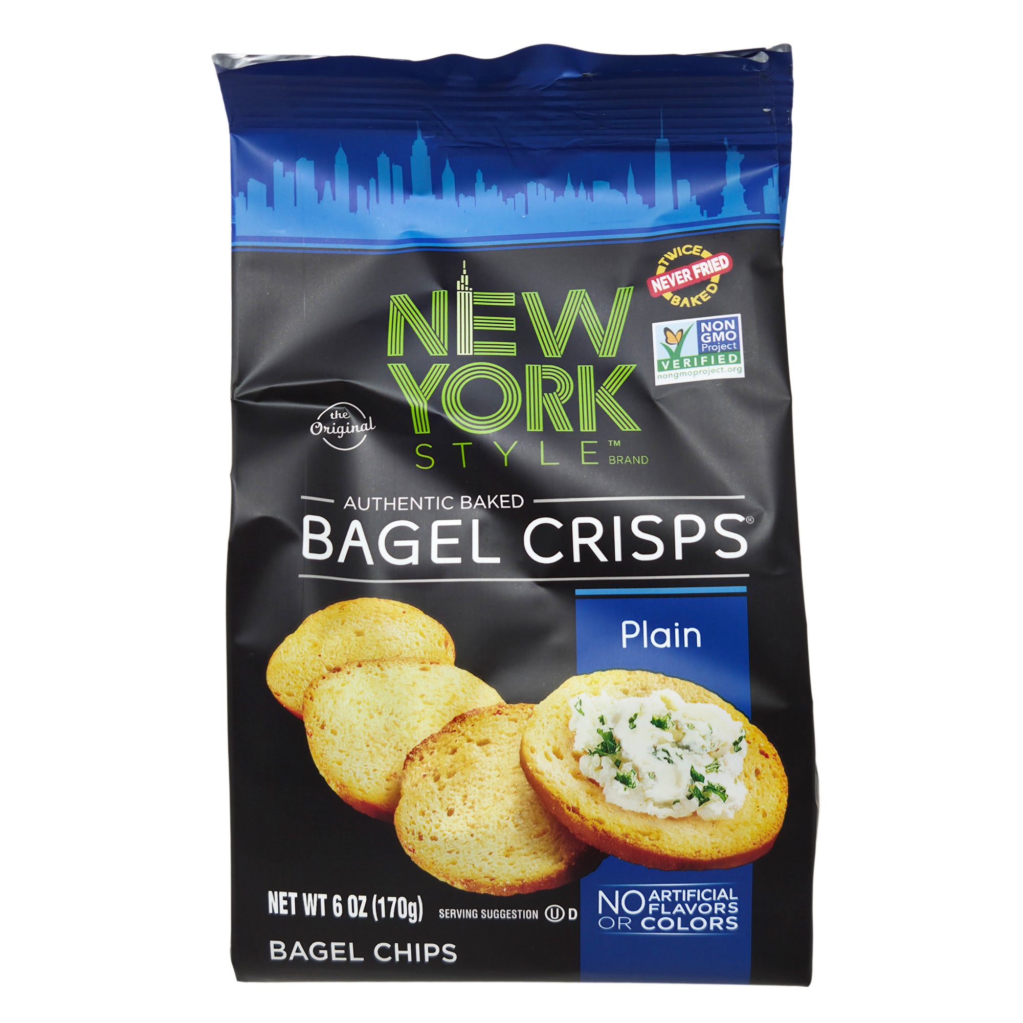 New York Style Authentic Baked Bagel Crisps Plain - 6oz